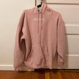 glossier pink hoodie
